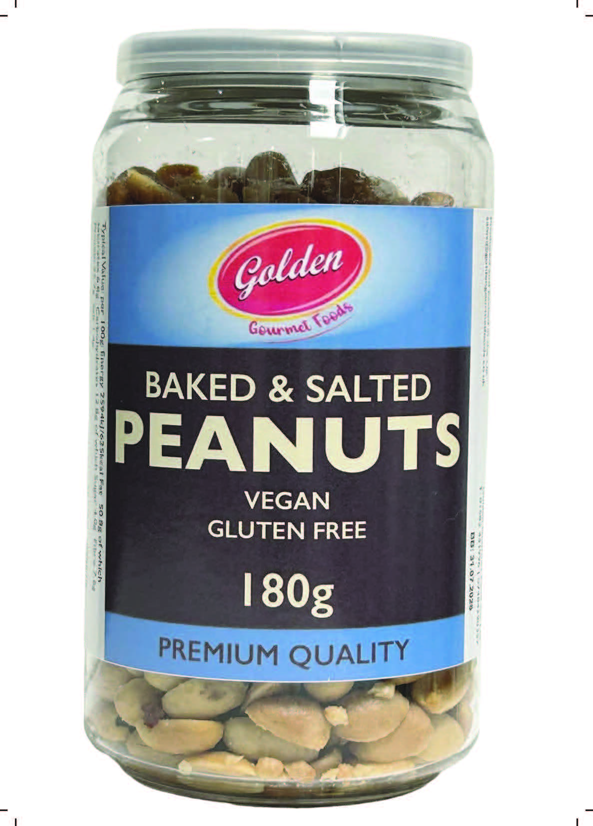 Golden Gourmet Peanuts - Roasted and Salted 180g ( Pack of 6 )