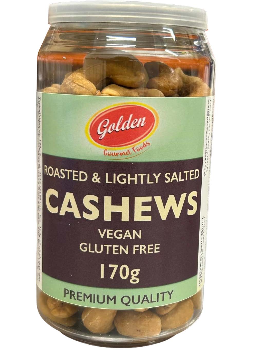 GOLDEN GOURMET CASHEW LIGHT SALTED 170G | pack of 6